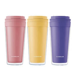 Ly Nhựa 2 Lớp LocknLock Bucket Cold Cup 580ml - 2 Màu (Vàng, Hồng) - HAP519, Ly Nhựa 2 Lớp LocknLock Bucket Cold Cup 580ml - 2 Màu (Vàng, Hồng) - HAP519